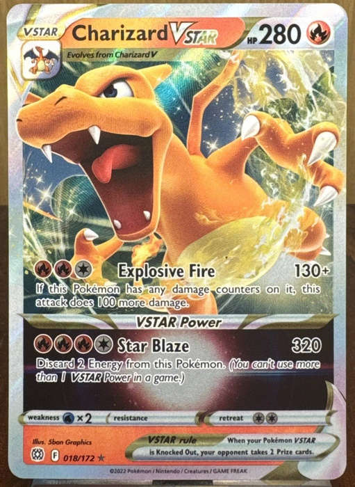 Charizard VStar 018/172 Brilliant Stars Rare Holo - Mint