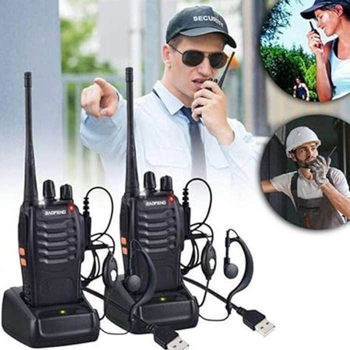 2-piece portable two-way radio transceiver set