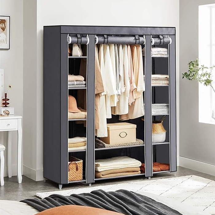 Portable bedroom wardrobe non-woven cover clothing storage cabinet