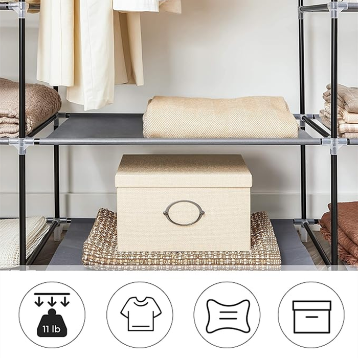 Portable bedroom wardrobe non-woven cover clothing storage cabinet
