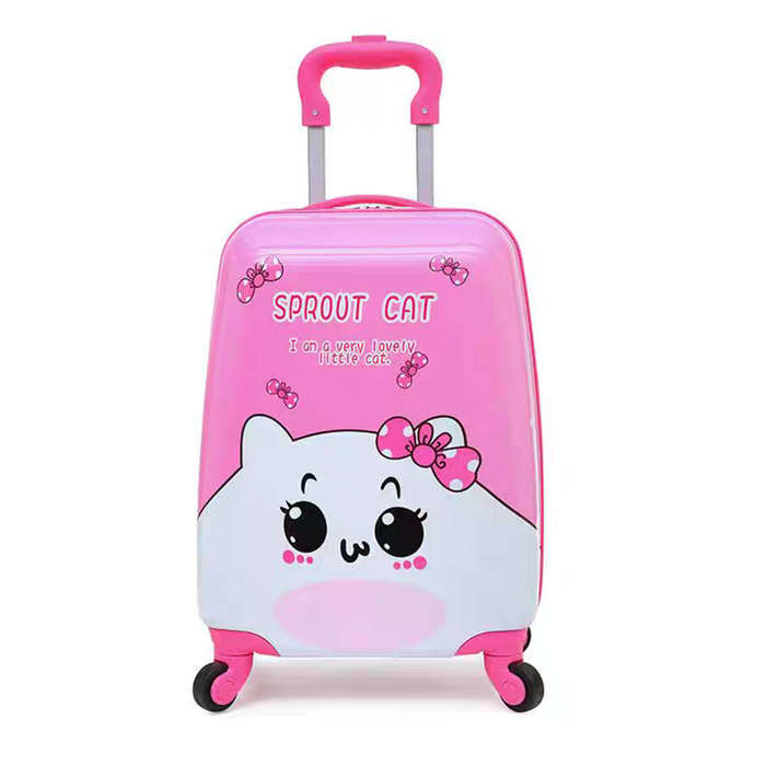 Children's cute hard shell trolley suitcase with casters