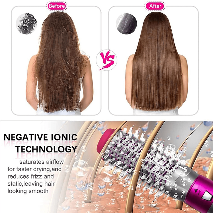 5-in-1 hot air styler set for curling, straightening and volumizing