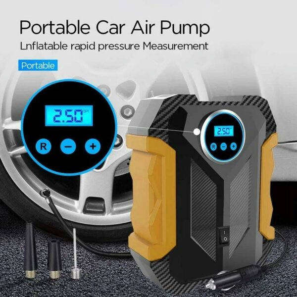 12V DC Portable Car Tire Air Inflator with Emergency Light