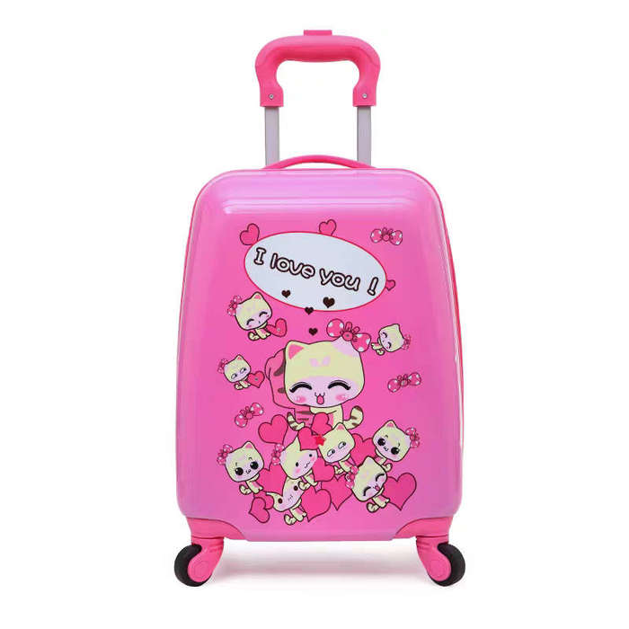 Children's cute hard shell trolley suitcase with casters