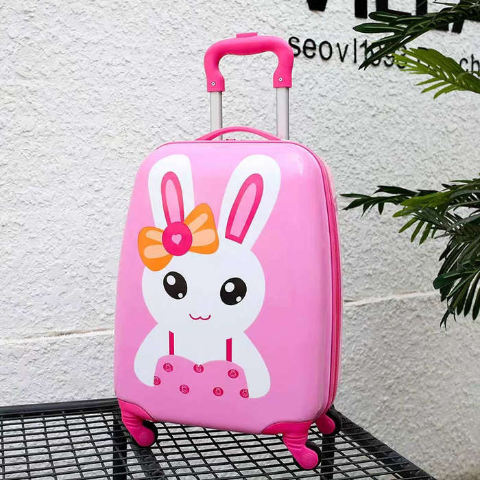 Children's cute hard shell trolley suitcase with casters