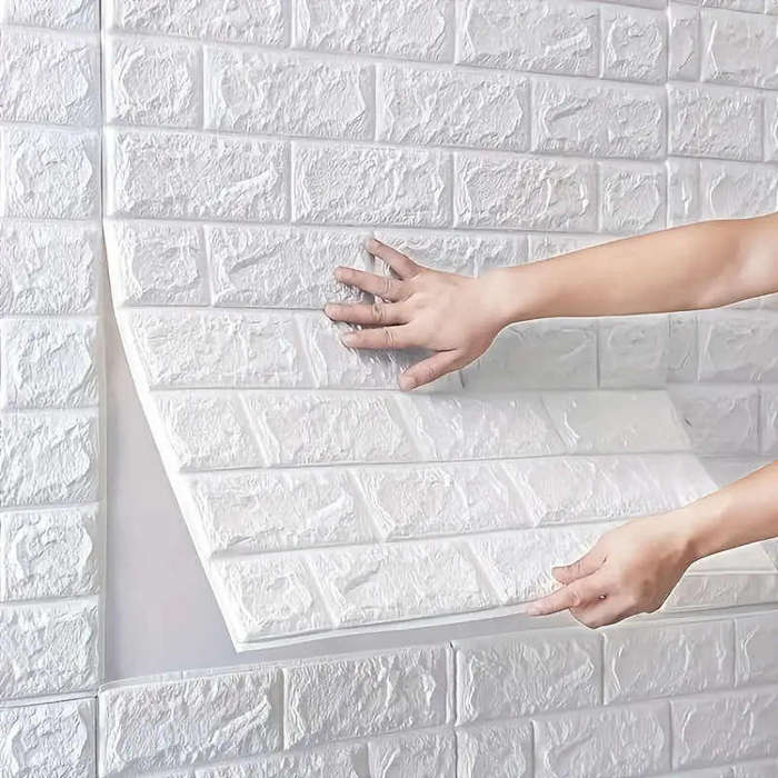 40pcs Waterproof 3D Foam Wall Tile Stickers Texture Design PVC Wall Stickers