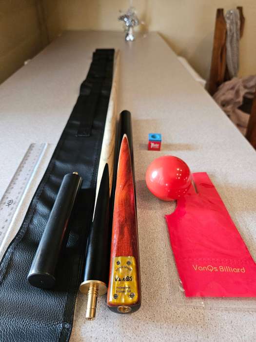 Premium 3/4-PC VanQS Handmade Billiard Snooker Cue (with Extension)  9mm Tip Size (145cm) + Extras