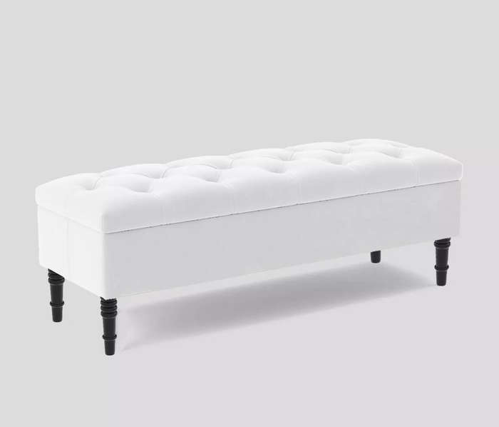 Chesterfield Velvet Storage Ottoman Bench