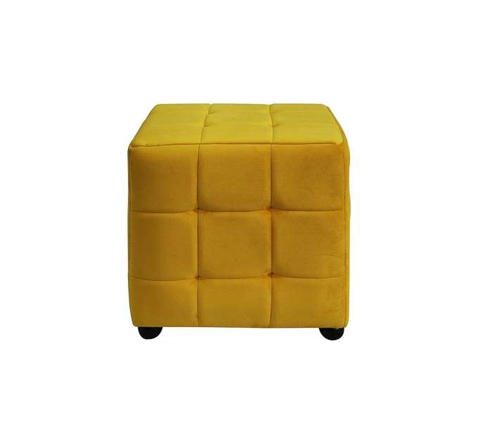 Polyester Velvet Stool (Mustard Yellow)