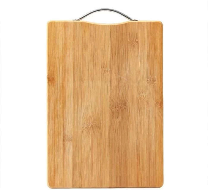 Serverware Chopping Board 32x22x1.8cm Bamboo With Metal Handle Wooden Cutting Board  (Brown Pack of