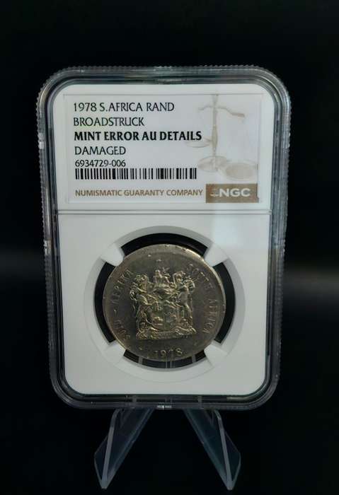 1978 South Africa Rand BROADSTRUCK (Mint Error AU Details) - DAMAGED