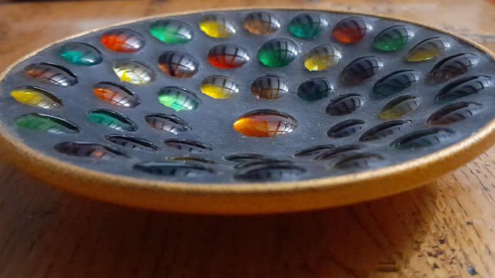 Vintage Glass Pebble Pin Dish / Ashtray