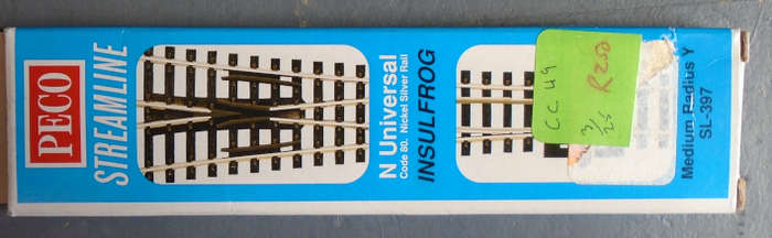 PECO N SCALE - SL-397 MED RADIUS Y POINT, BOXED