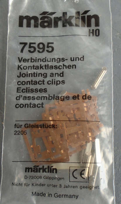 MARKLIN HO SCALE - 7595 JOINTING AND CONTACT CLIPS CLIPS - IN PKT
