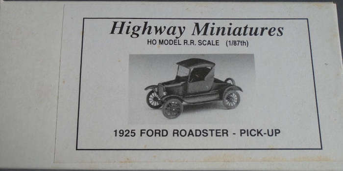 HIGHWAY MINIATURES HO SCALE - 1925 FORD ROADSTER KIT, BOXED