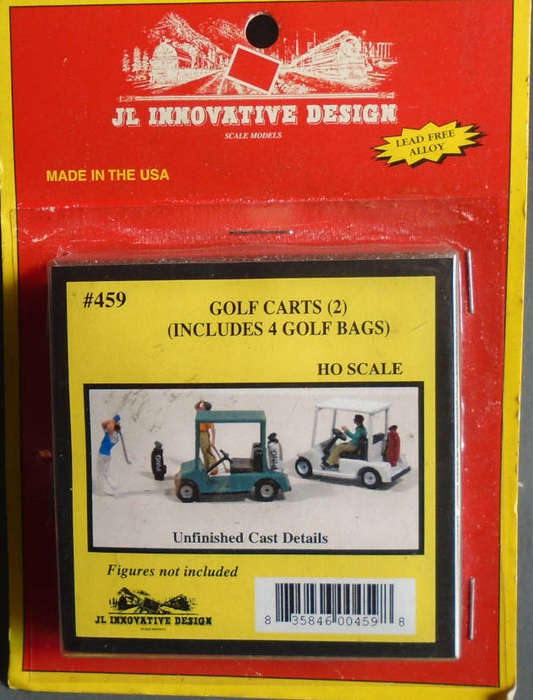 JL INNOVATION HO SCALE - 2 X GOLF CARTS KIT, CARDED