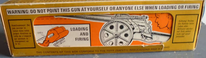 BRITAINS 1/32 SCALE - VINTAGE 4.7 NAVAL GUN WITH FIRING MECHANISM IN ORIGINAL BOX, SEE FOTOS