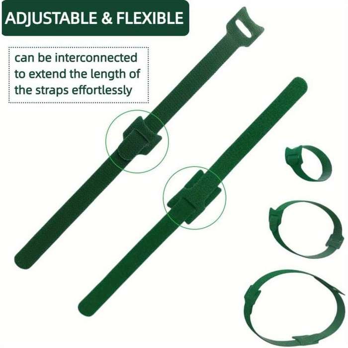 50 Pieces Reusable 6 Inch Adjustable Non-Slip Nylon Plant Ties