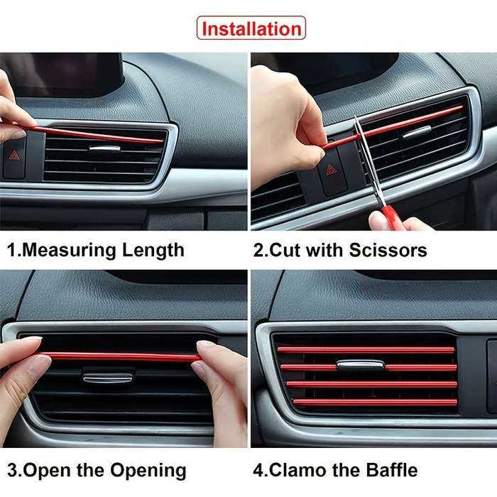 10 Pack 20cm Car Air Conditioner Vent Decorative Strips