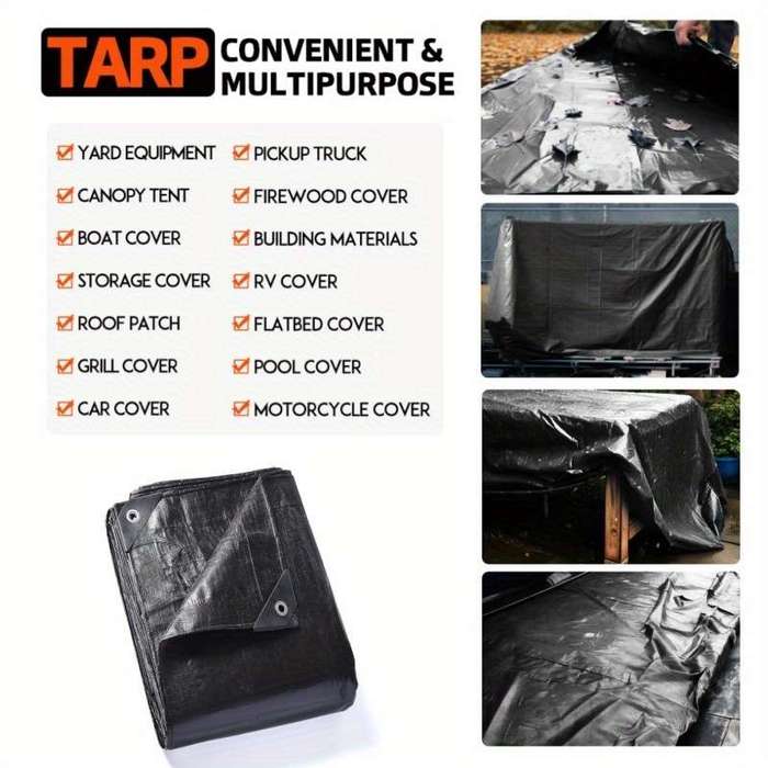 Heavy Duty Black Tarpaulin