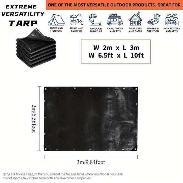 Heavy Duty Black Tarpaulin