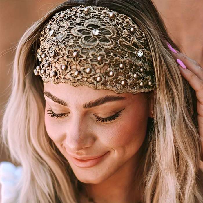 Elegant Boho Wide Lace Headband