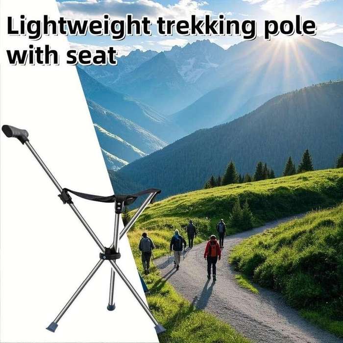 1 2-In-1 Folding Cane And Stool
