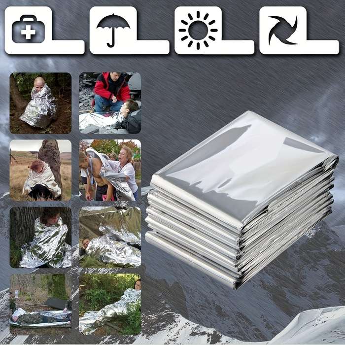 3 Piece Survival Reflective Thermal First Aid Foil Blanket