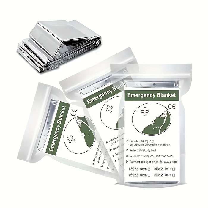 3 Piece Survival Reflective Thermal First Aid Foil Blanket