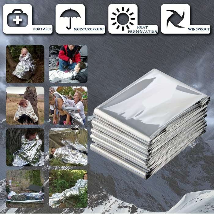 3 Piece Survival Reflective Thermal First Aid Foil Blanket