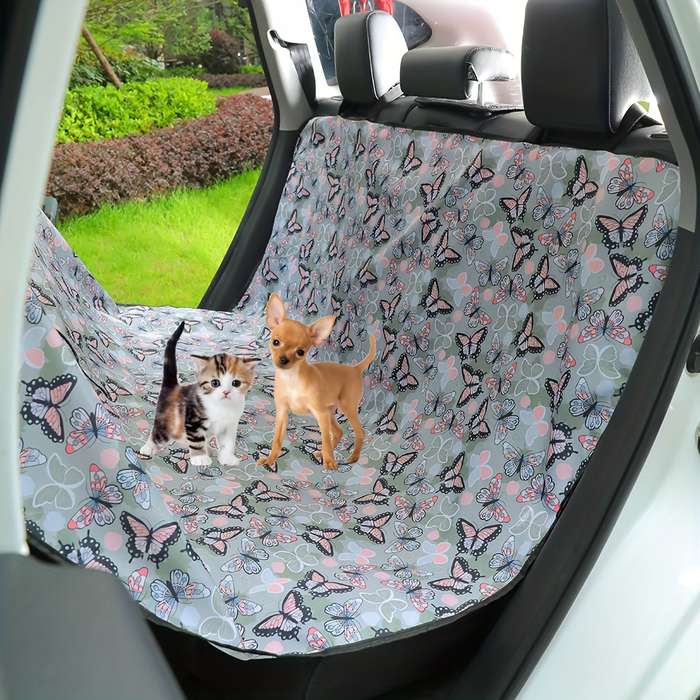 Butterfly Floral Pet Car Seat Cover - Stain Resistant