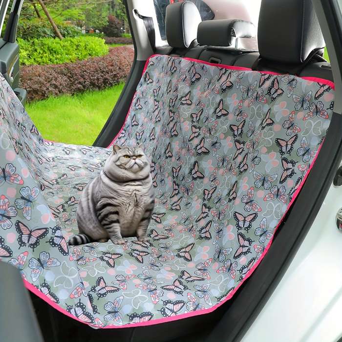 Butterfly Floral Pet Car Seat Cover - Stain Resistant