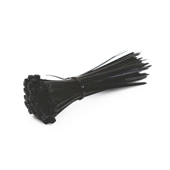 100-Piece Multi-Size Black Nylon Cable Tie Set
