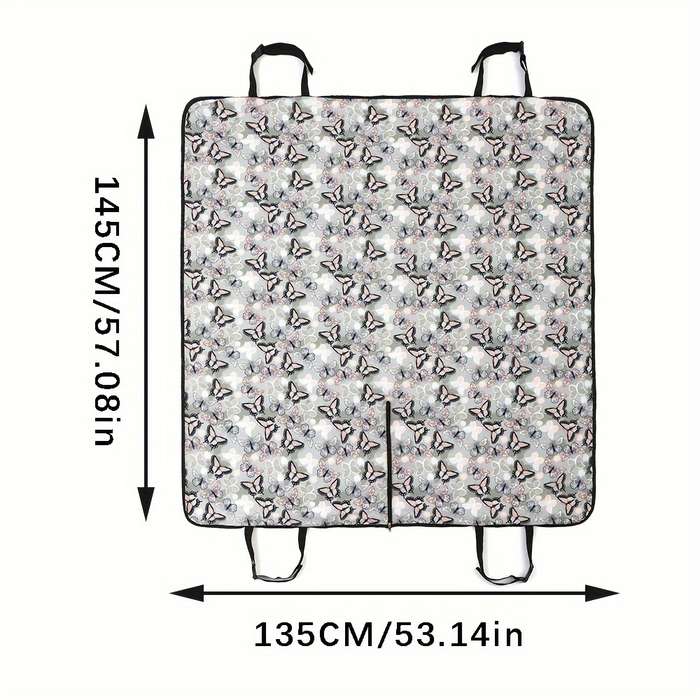Butterfly Floral Pet Car Seat Cover - Stain Resistant