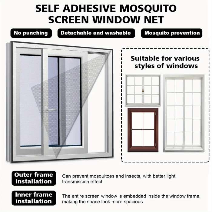 Easy To Install Self-Adhesive Window Screens