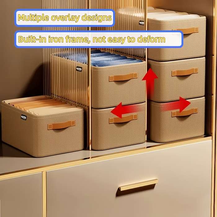 1 Multifunctional Foldable Storage Basket With Handle Design