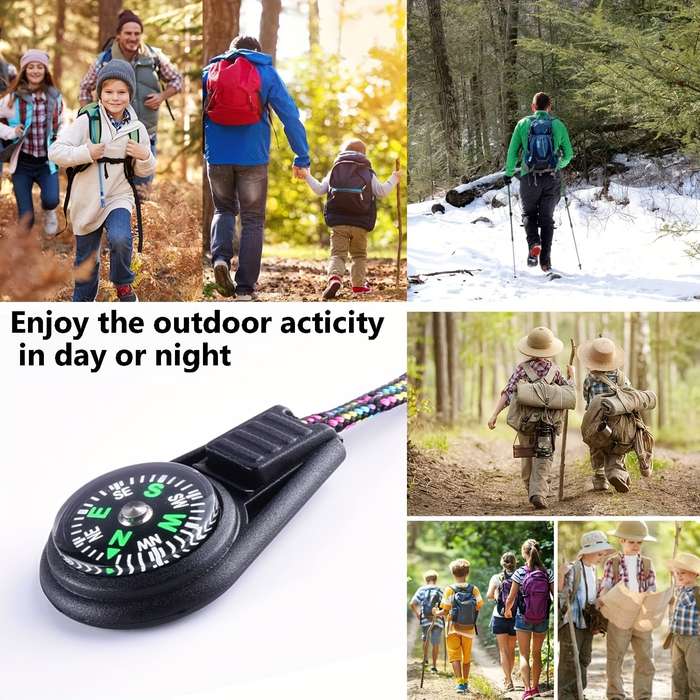 4-Pack Mini Survival Compass Keychains