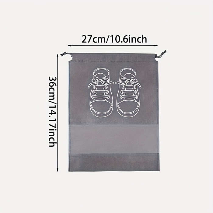 5pcDurable Grey Shoe Bag
