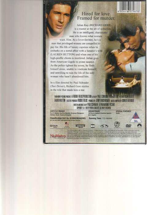 AMERICAN GIGOLO DVD
