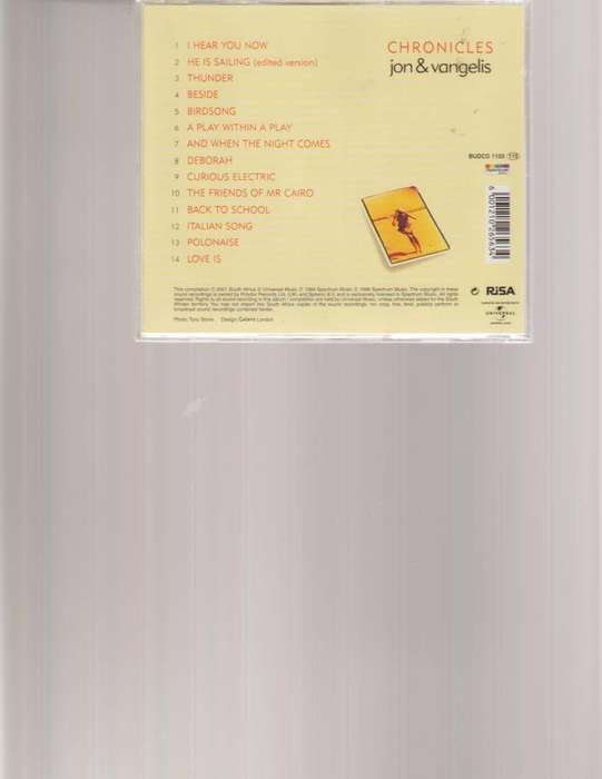JON & VANGELIS, CHRONICLES CD