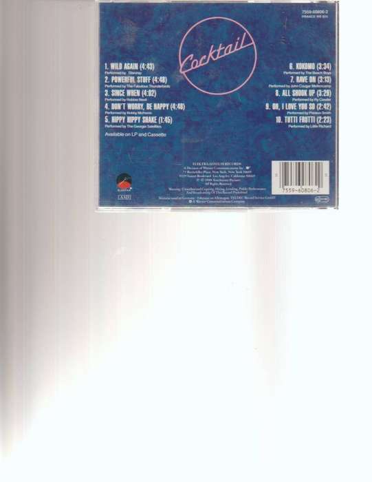 COCKTAIL, ORIGINAL MOTION PICTURE SOUNDTRACK CD