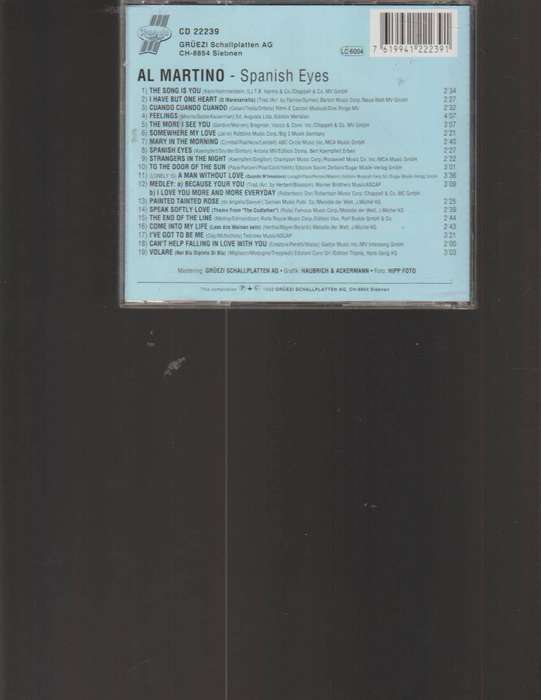 AL MARTINO, SPANISH EYES (GERMAN RELEASE) CD
