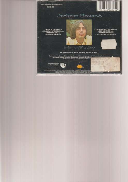 JACSON BROWN, LATE FOR THE SKY CD