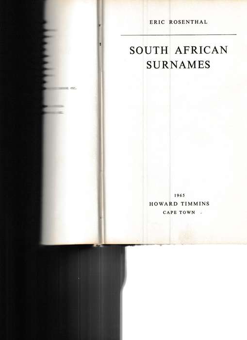 SOUTH AFRICAN SURNAMES