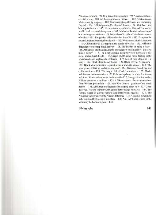 THE SCOURGE OF THE ANC and AFRIKANER SURVIVAL UNDER BLACK RULE