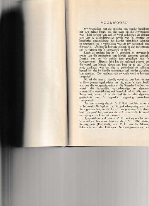 GEDENKBOEK VAN DIE NED. GEREF. GEMEENTE SWARTLAND TWEEDE EEUFEES 1745-1945