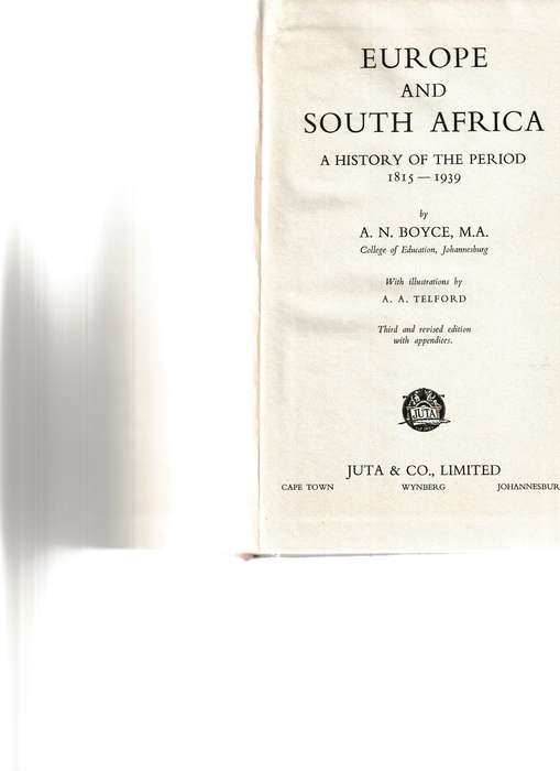 EUROPE AND SOUTH AFRICA 1815-1939