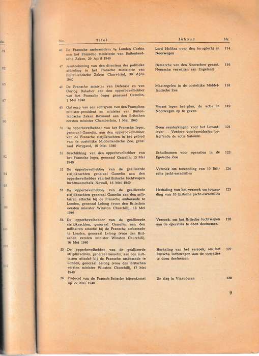 AUSWARTIGES AMT 1939/41 NO. 6 DIE GEHEIME ACTEN VAN DEN FRANSCHEN GENERALEN STAFF