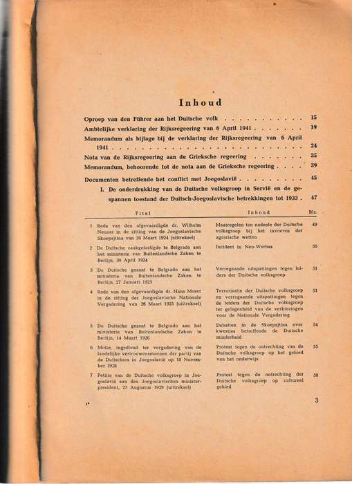 AUSWARTIGES AMT 1939/41 NO. 7 DOCUMENTEN BETREFFENDE HET CONFLICT MET JOEGOSLAVIE EN GRIEKELAND