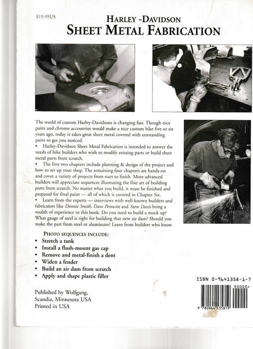 HARLEY-DAVIDSON, SHEET METAL FABRICATION: MAKE AND MODIFY FENDERS, TANKS AND SIDE COVERS